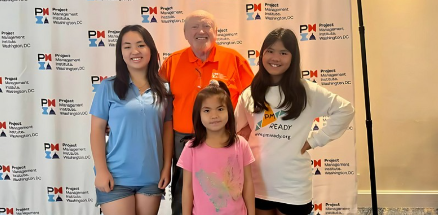 Evelyn Chao with her sisters Elaine and Elise and PMP co-founder Lee R. Lambert at the PMI Washington, DC Chapter Annual Summit